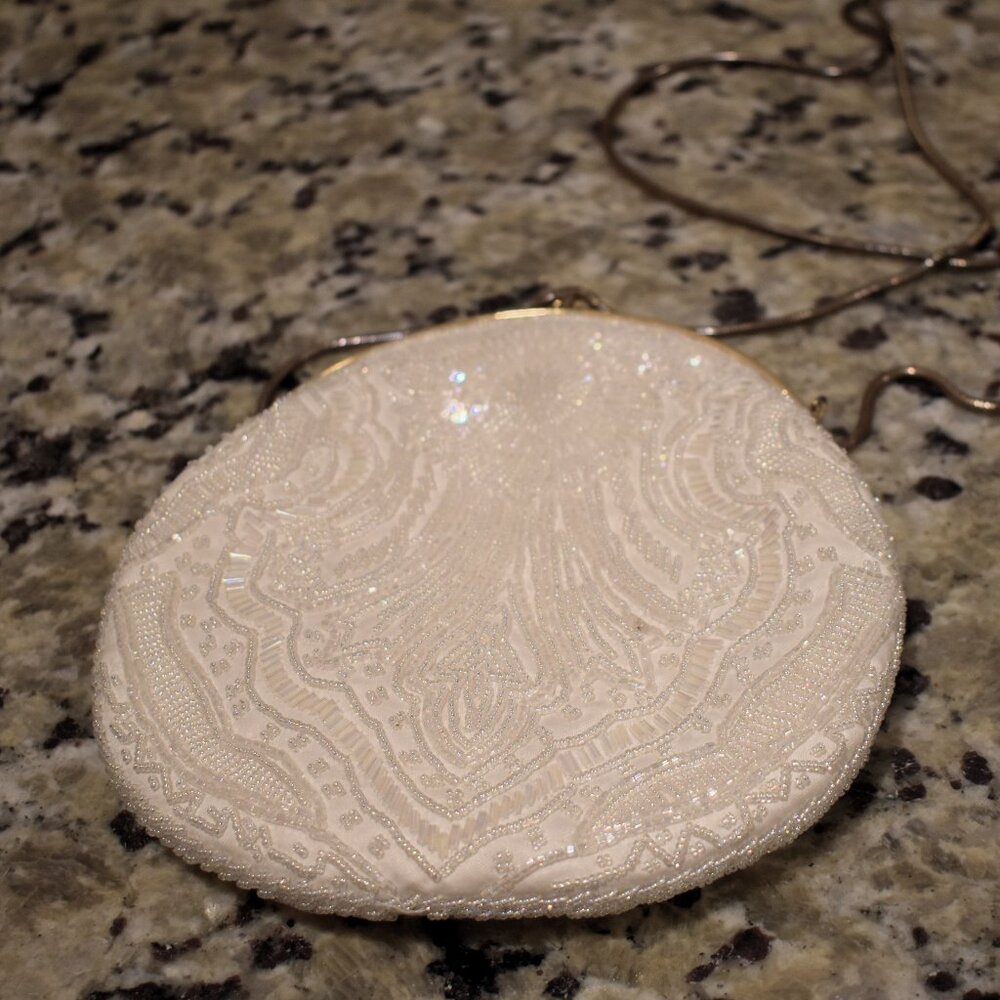 Danieli Creme Colored Beaded Evening Bag - Picture 4 of 6